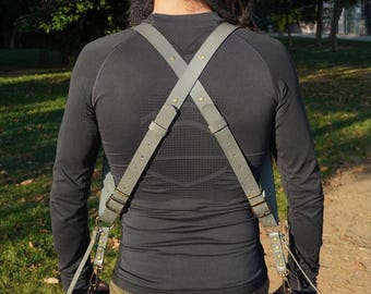 Personalized Leather Dual Camera Harness, Double DSLR Strap