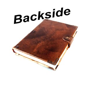 Back side of the journal is flat leather.
