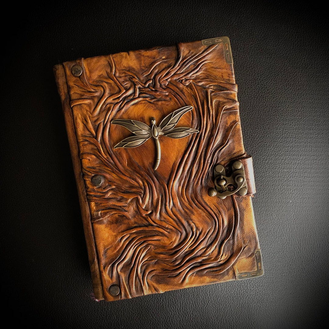 Dragonfly Leather Journal | Personalized Meditation Journal | Custom ...