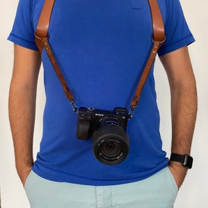 Single Camera Harness, Leather DSLR Camera Shoulder Strap, Photographer Gifts