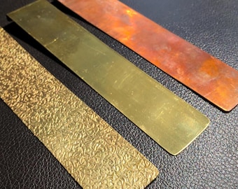 Brass & Copper Bookmark Set: Non-Slip Metal Page Marker
