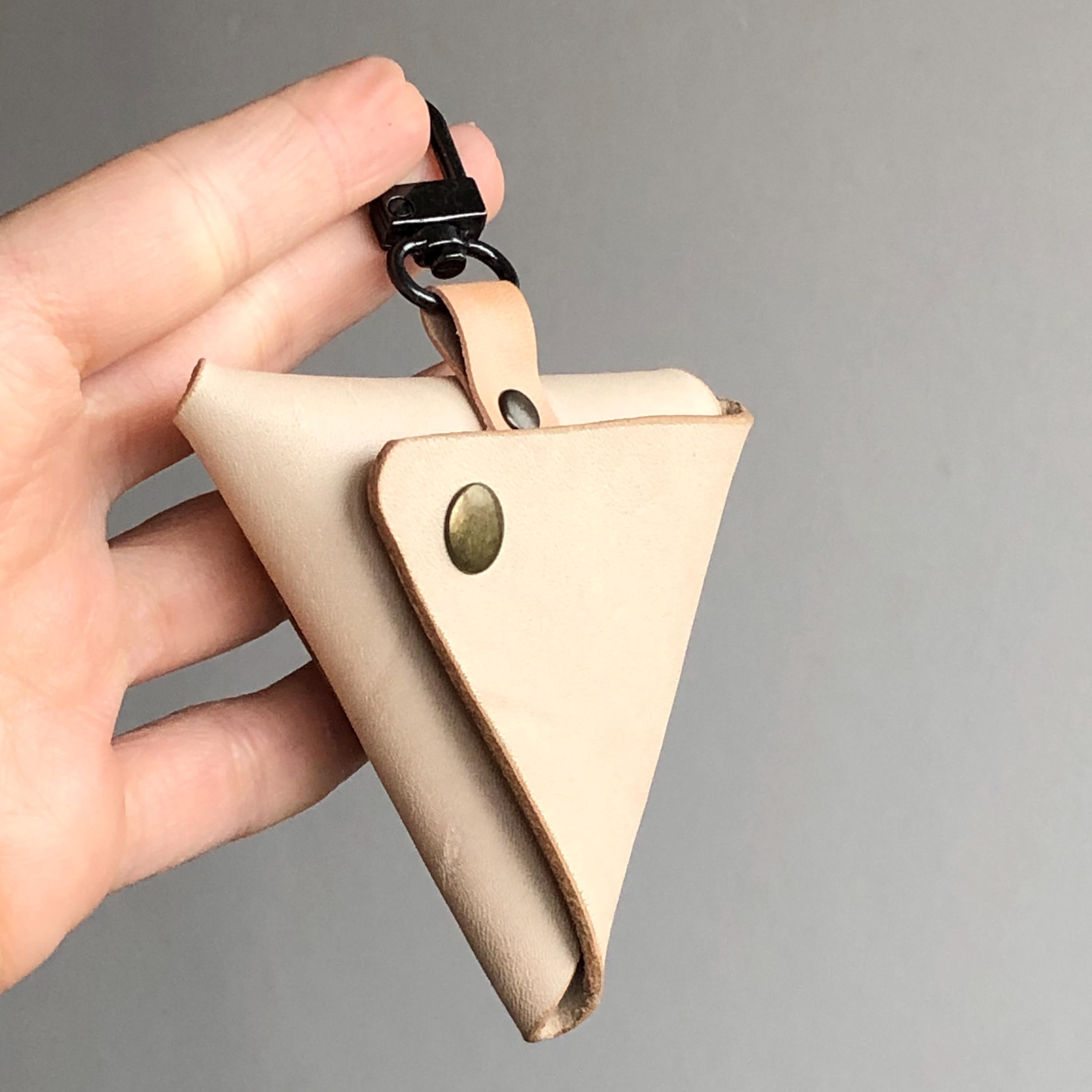 Triangular Keychain 3 Pcs Leather Triangle Keychain Coin Purse - Minimalist Change Purse - Etsy