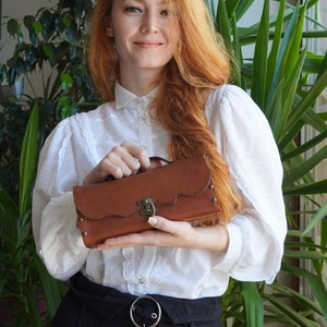 Damen-Ledertasche mit Henkel, minimalistische Damenhandtasche
