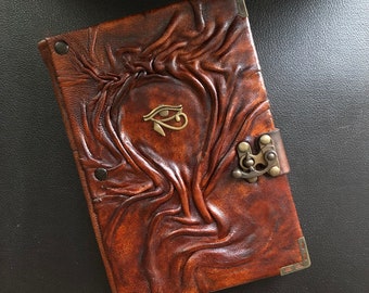 Eye of Horus Journal, Book of Spells, Leather Notebook, Ancient Culture Gift