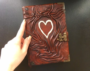 Leather Wedding Guestbook, Valentines Journal