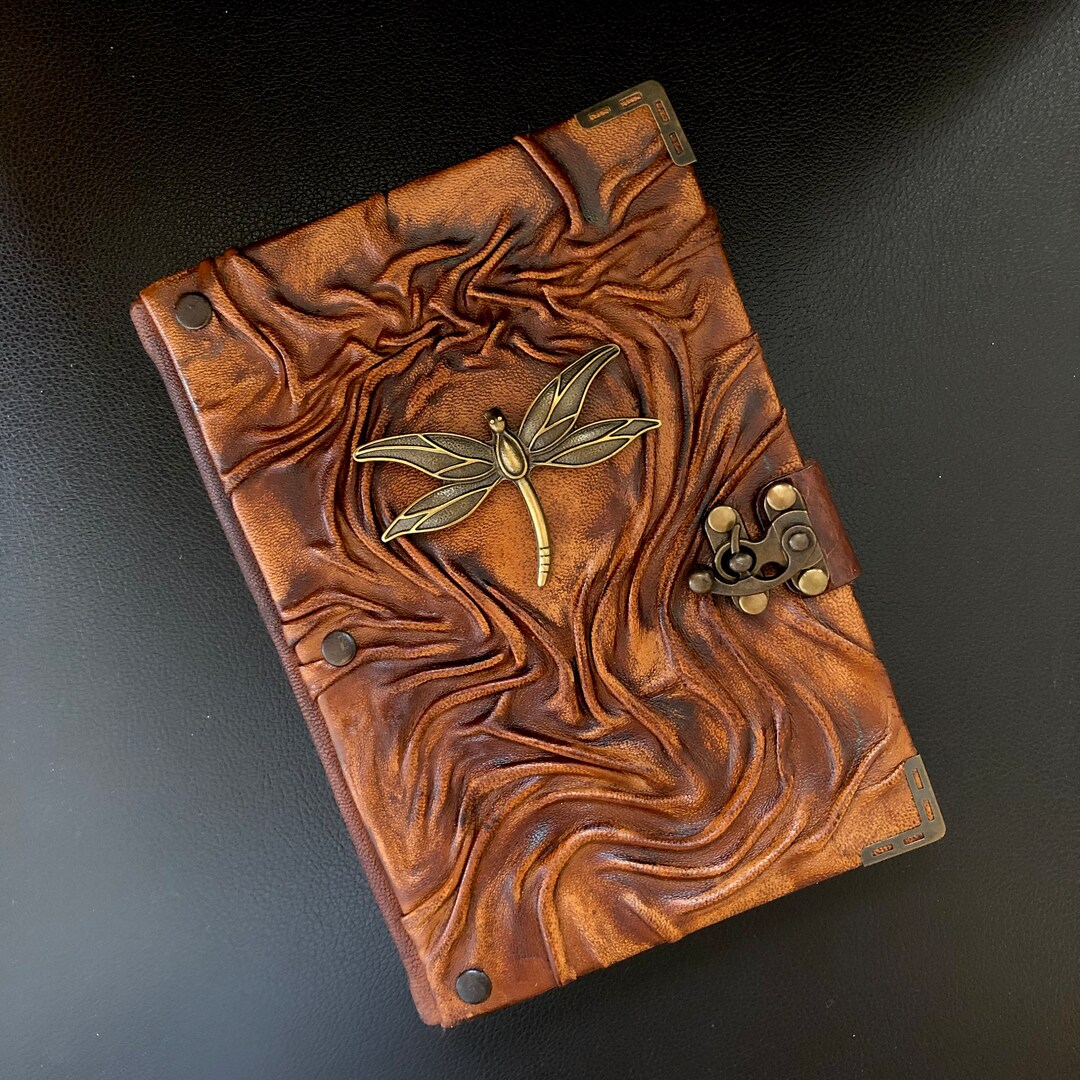 Dragonfly Leather Journal Meditation Journal Etsy
