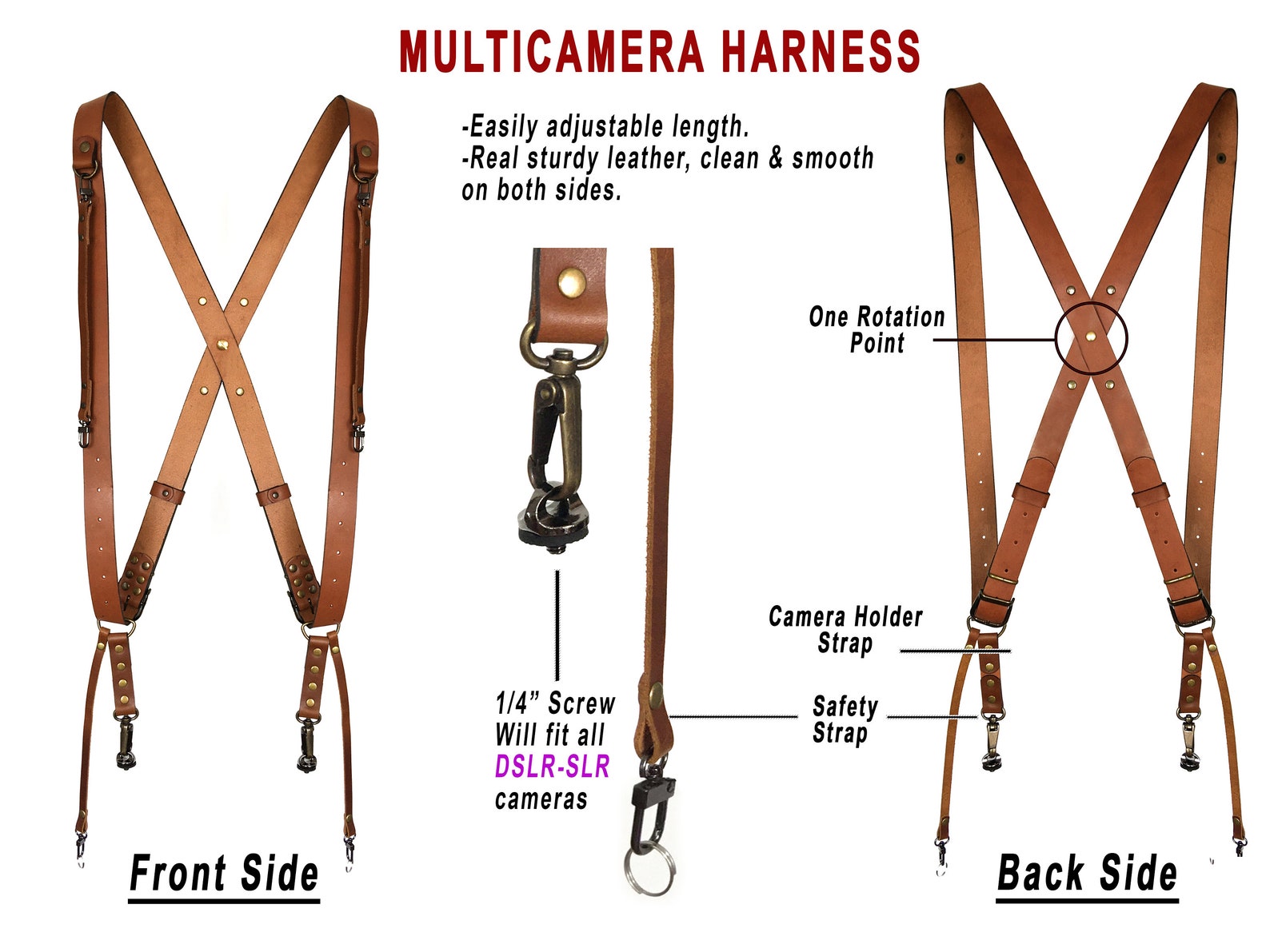 Leather Multi Camera Holster Dual DSLR Camera Harness Etsy
