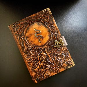 Schlangenleder Journal, personalisiertes spirituelles Notizbuch, Schattenarbeit Journal