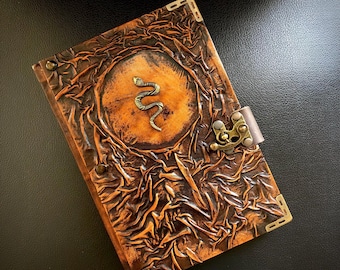 Schlangenleder Journal, personalisiertes spirituelles Notizbuch, Schattenarbeit Journal