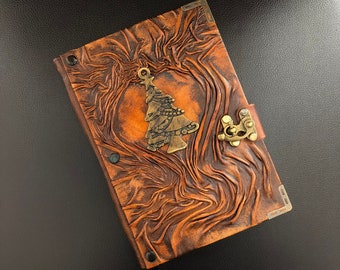 Christmas Journal, Leather Notebook, Xmas Gift