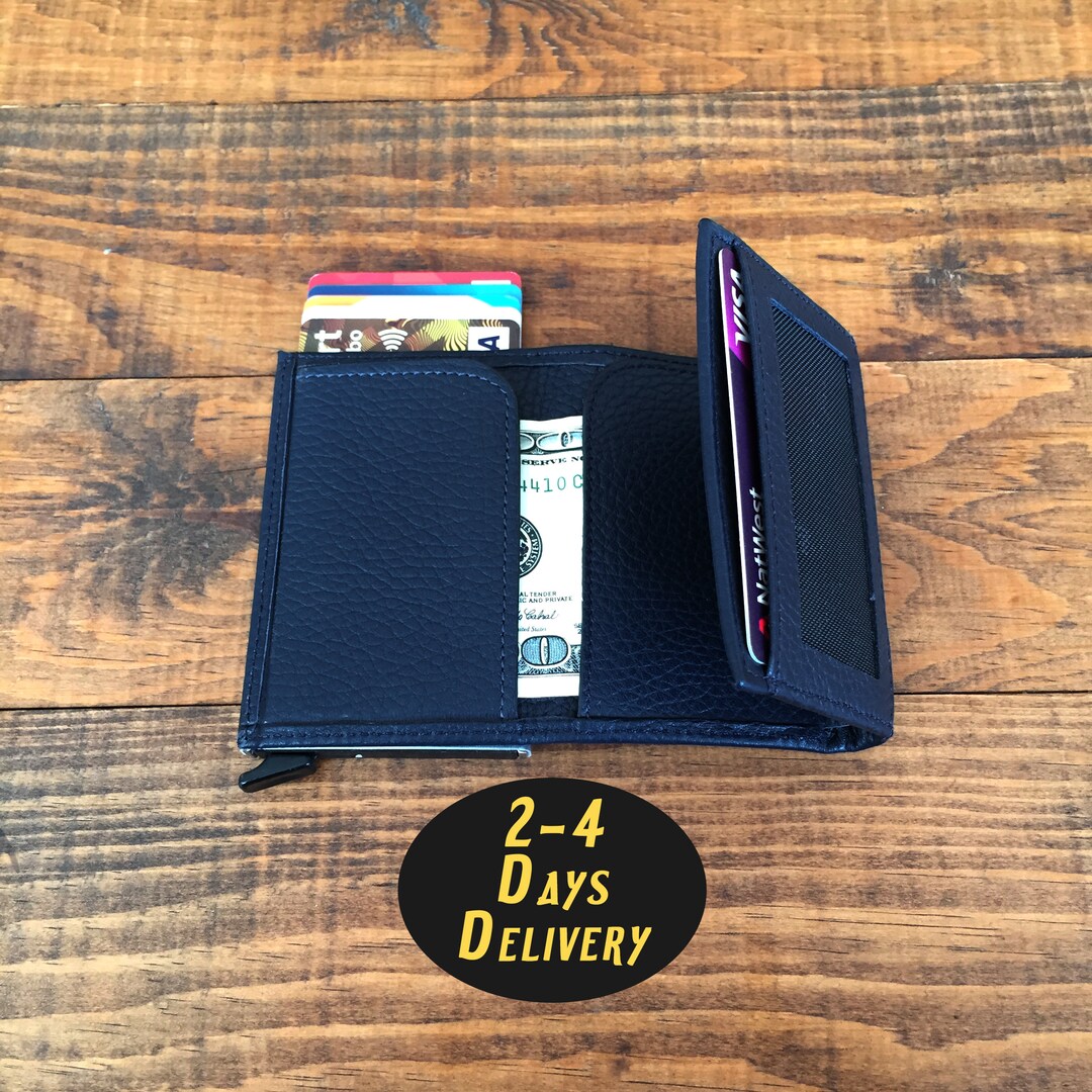Personalized Leather Pop up Wallet, Automatic Credit Card Holder Etsy UK