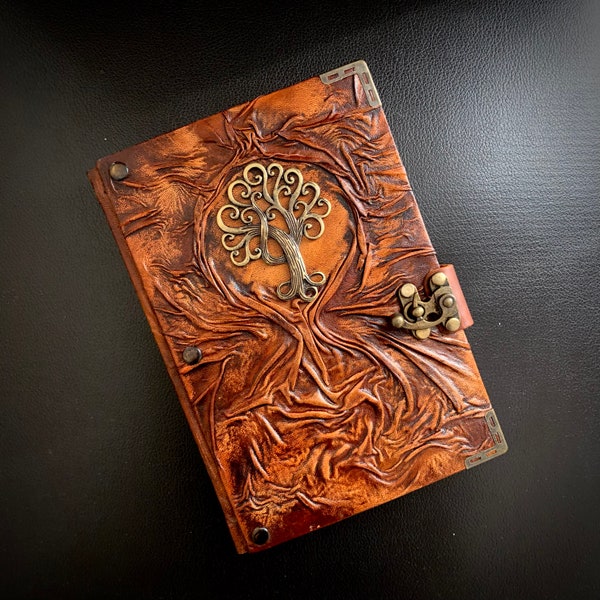 Carnet de notes druide en cuir, journal en cuir