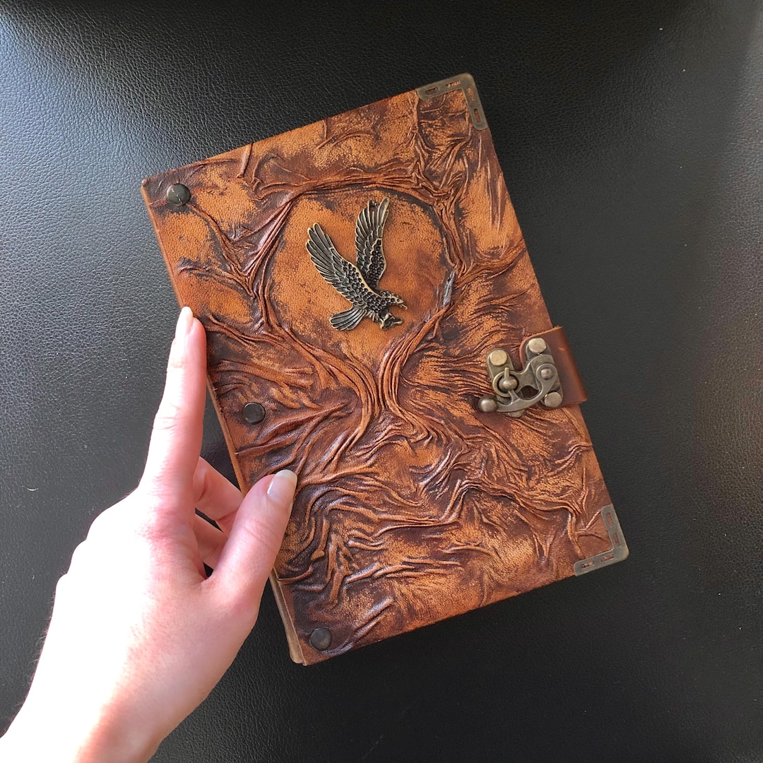Rustic Notebooks Handmade Leather Journal With Eagle – Rustic Notebook for Men ...