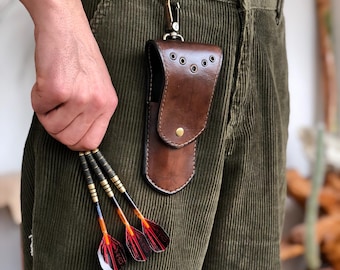 Leather Dart Case with Carabiner – Darts Carrier