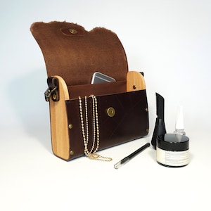 Leder Frauen Umhängetasche, Top Griff Tasche, Bambus Crossbody Tasche, Schultasche