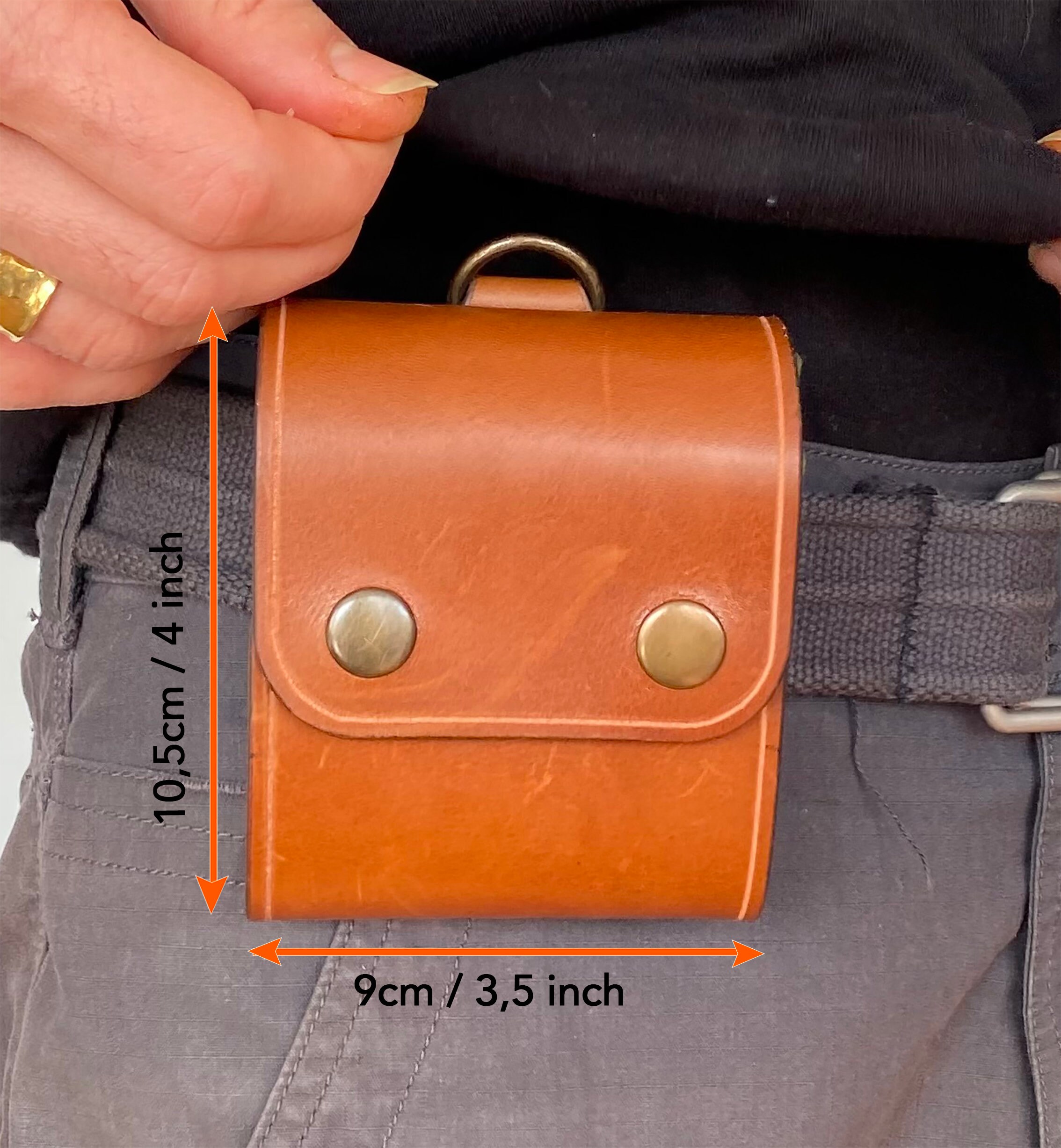 レザーとワックスキャンバスのフォージングバッグ、ブッシュクラフト