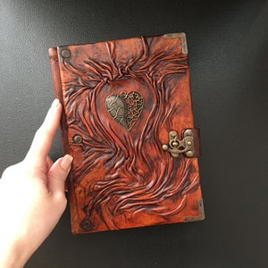 Leather Journal with Heart, Mother&#39;s Day Gift