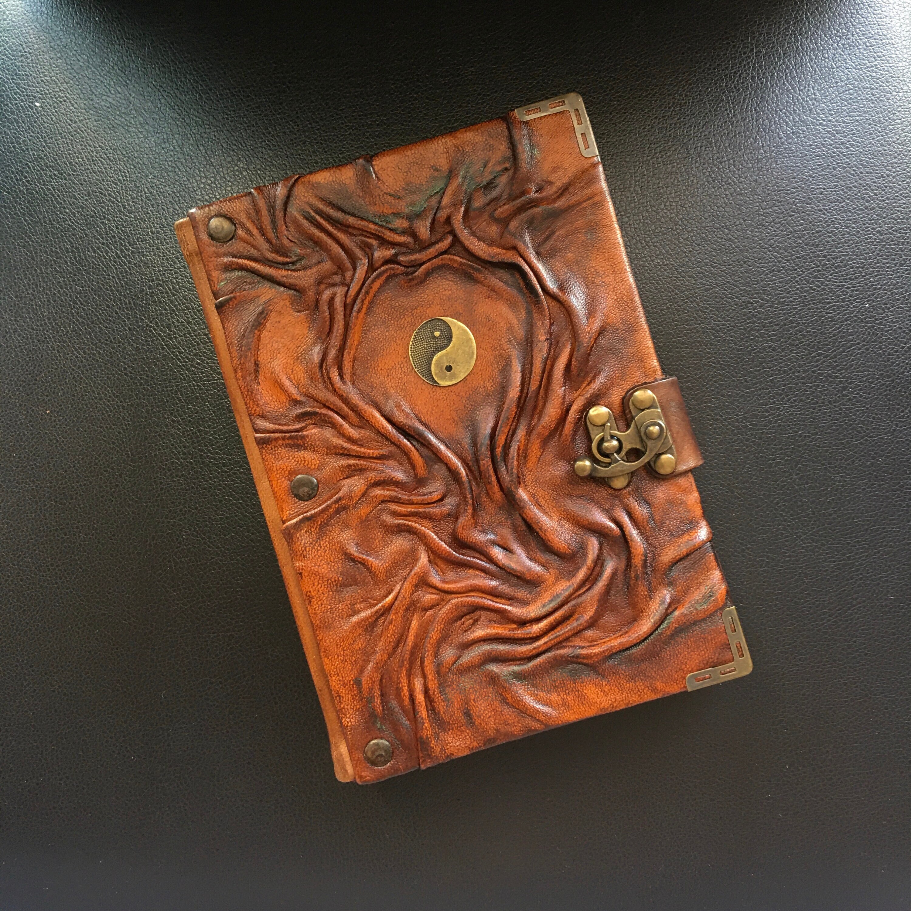Yin Yang Journal, Spiritual Journal, Leather Notebook