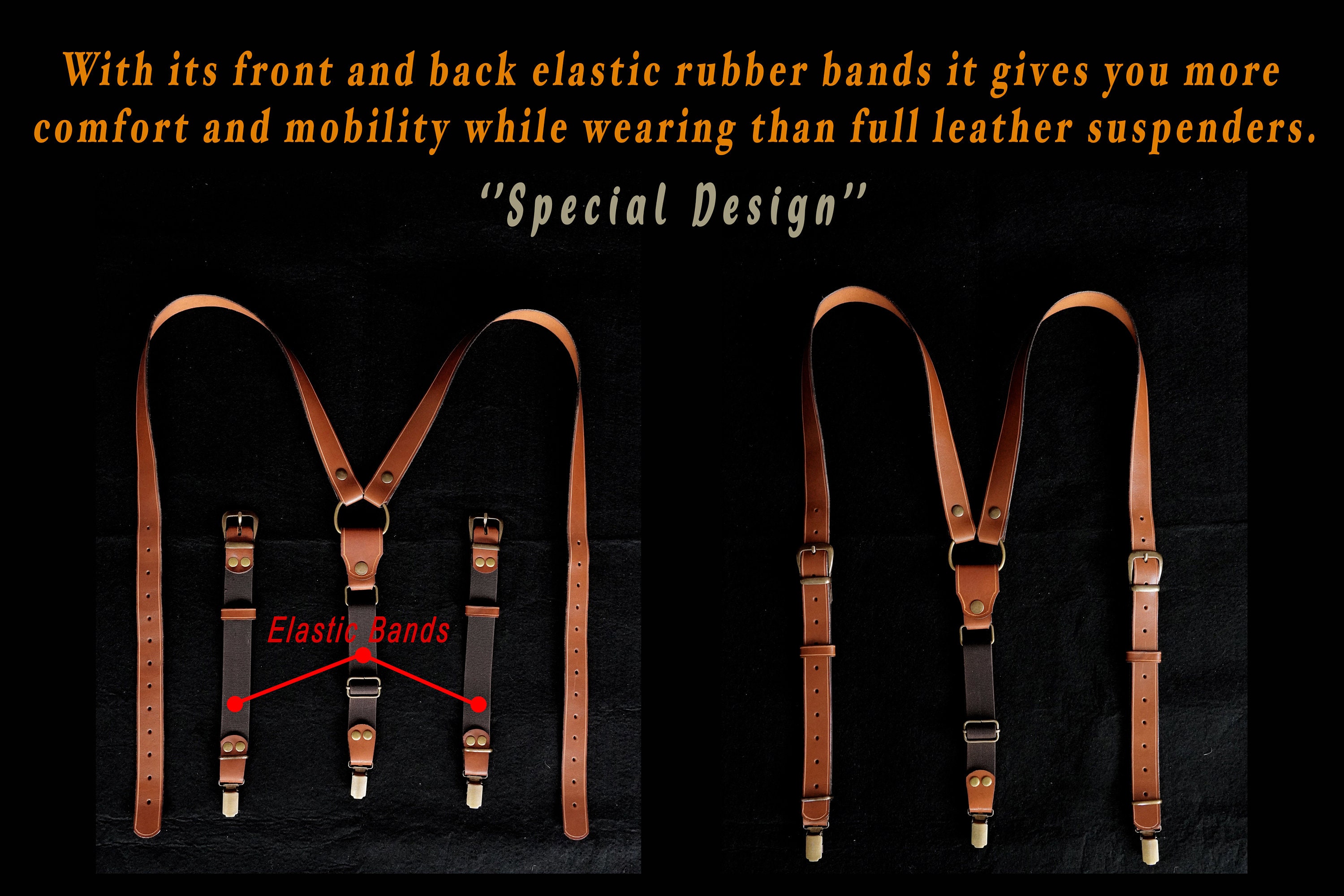 レザーヴィンテージサスペンダー、レディースサスペンダー