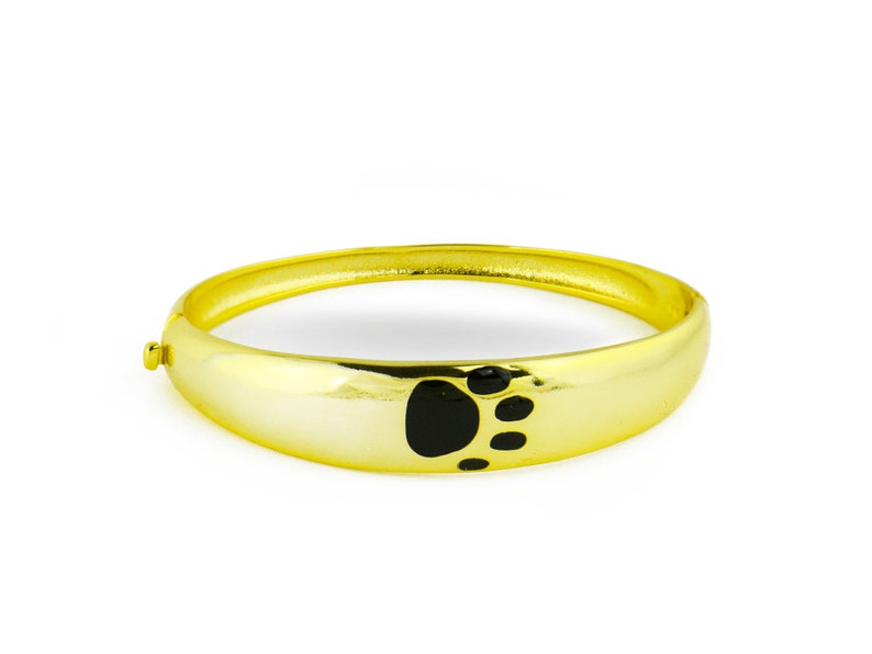 18k gold plated sterling silver African Safari inspired bangle in gift box