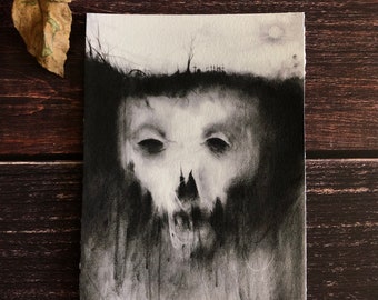 An Eternity-5x7 Dark Artwork Print, Satanic, Vintage Halloween Decor, Gothic Art