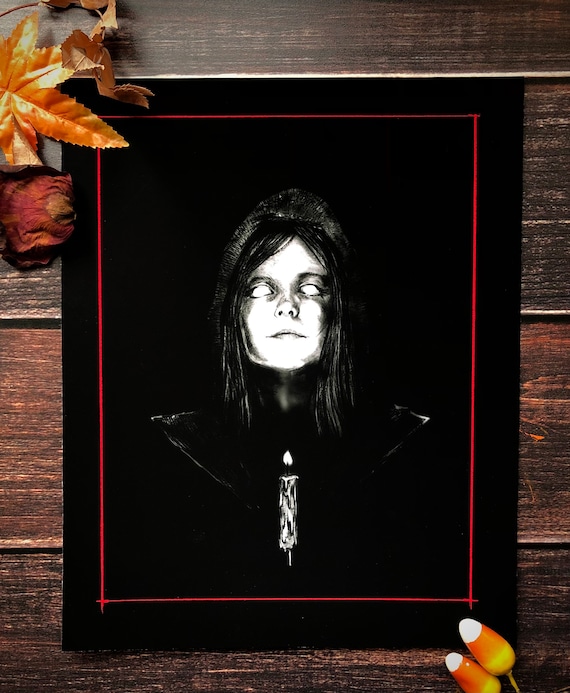 Seance Fine Art Print- Witchy Wall Art, Occult Home Decor, Candelabra, Gothic Romance Decor, Dark Academia