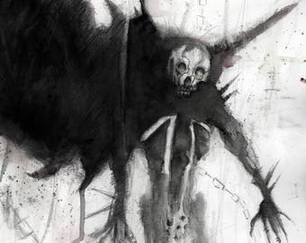 Hellspawn-5x7 Dark Art Print, Satanic, Witchcraft, Comic Book