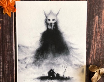 Djävulstryck - 8x10 Liemannen, Satanisk dekor, Ockult dekor, Häxigt hem, Baphomet-affisch
