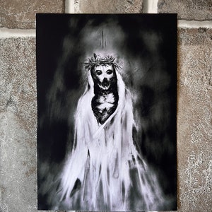 Almighty Excellency 5x7 Dark Art Print, Satanic Decor Wall, Dark Surrealism Illustration, Witchy Wall Hanging image 1