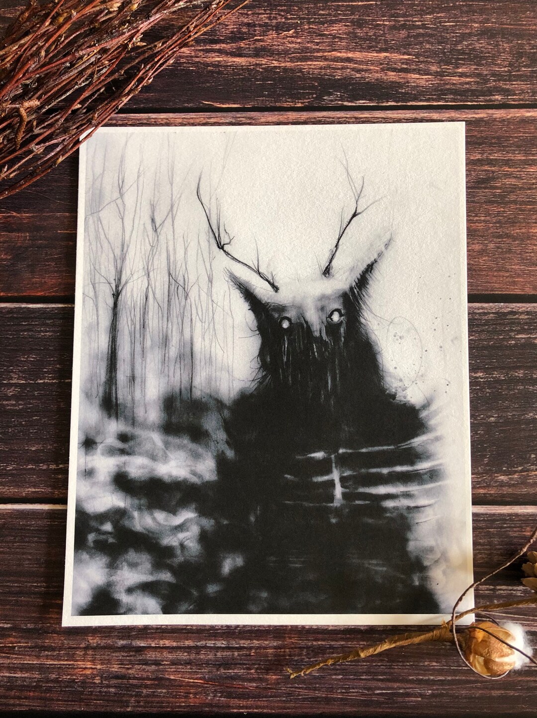 Wendigo Wall Art- Dark Art Print, Baphomet Poste, Wall Hanging, Gothic  Home, Satanic Wall Decor - Etsy, image size:1080x1443