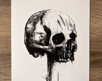 The End- 5x7 Fine Art Print, Gothic Home, Satanic , Witchcraft, Skull
