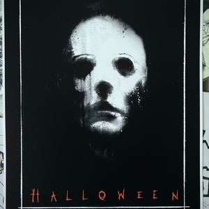 Halloween Michael Horror Movie Poster- 11x14 Fine Art Print, The Shape, Laurie Strode, Haddonfield, slasher movie poster