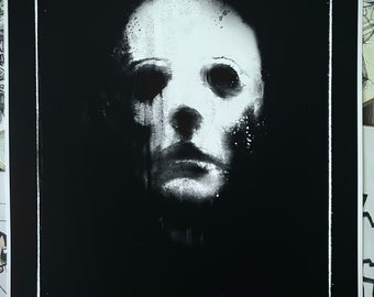 Halloween Michael Horror Movie Poster- 11x14 Fine Art Print, The Shape, Laurie Strode, Haddonfield, slasher movie poster