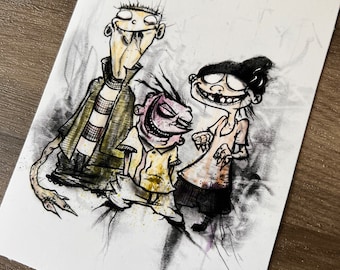 Impresión de Ed Edd Eddy: dibujos animados de los 90, series de los 90, retro de los 90, póster espeluznante