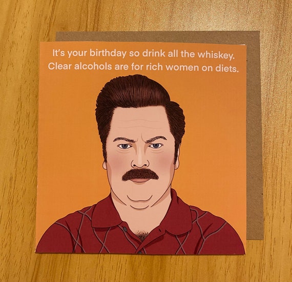 Ron Swanson Birthday Card Parks And Recreation Nick Etsy