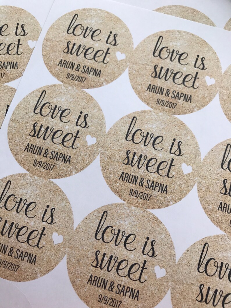 Love is Sweet Wedding Stickers Wedding Favors Wedding Favor Etsy