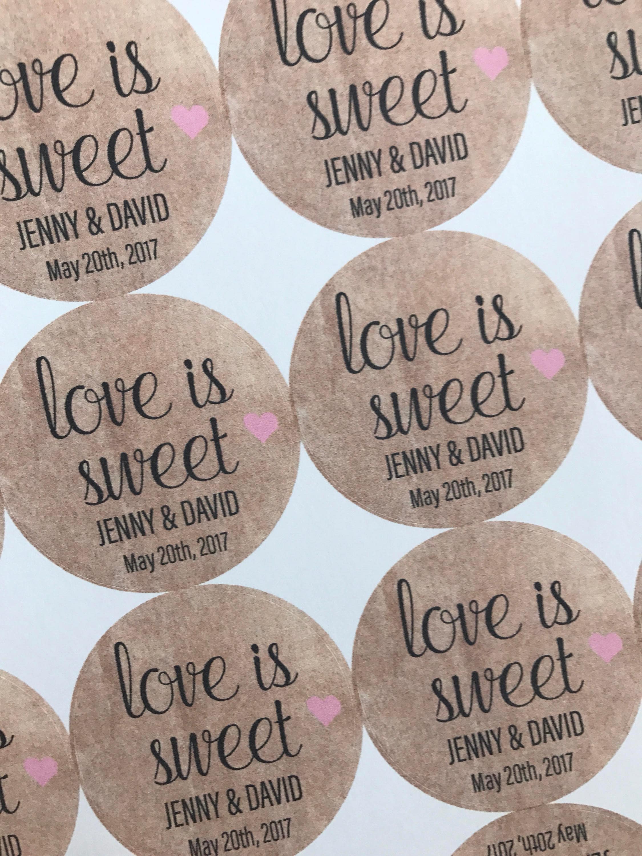 Love is Sweet Wedding Stickers Wedding Favors Wedding Favor Etsy