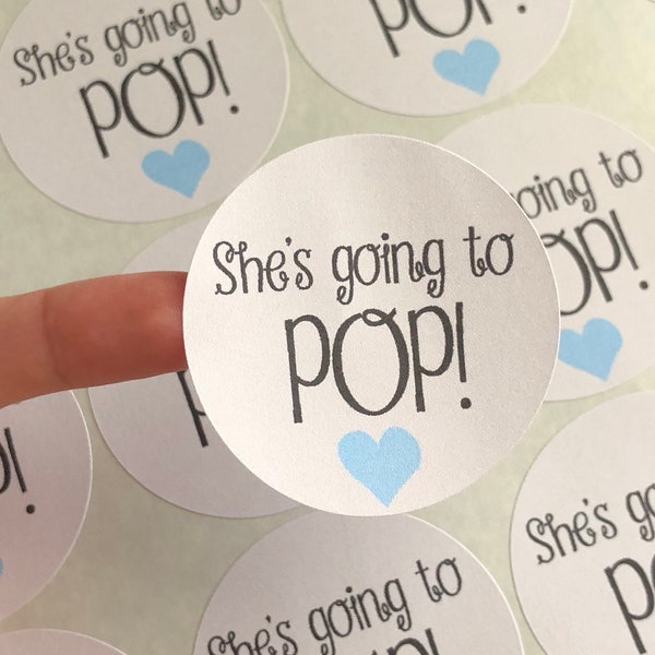 Baby Shower. Baby Shower Stickers. She's going to pop, Custom Stickers, Ready to Pop baby shower. 20 STICKER