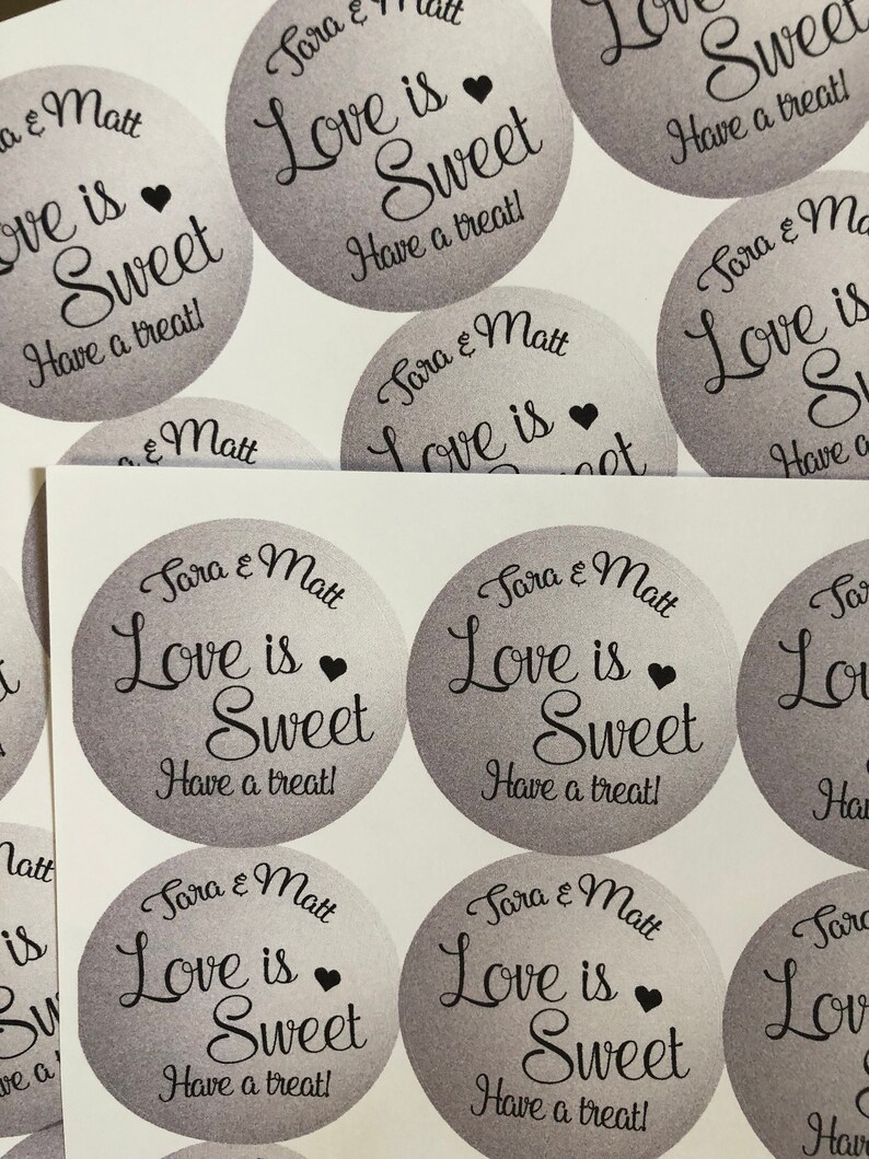 Wedding Favors Love is Sweet Wedding Favor Stickers Custom Etsy