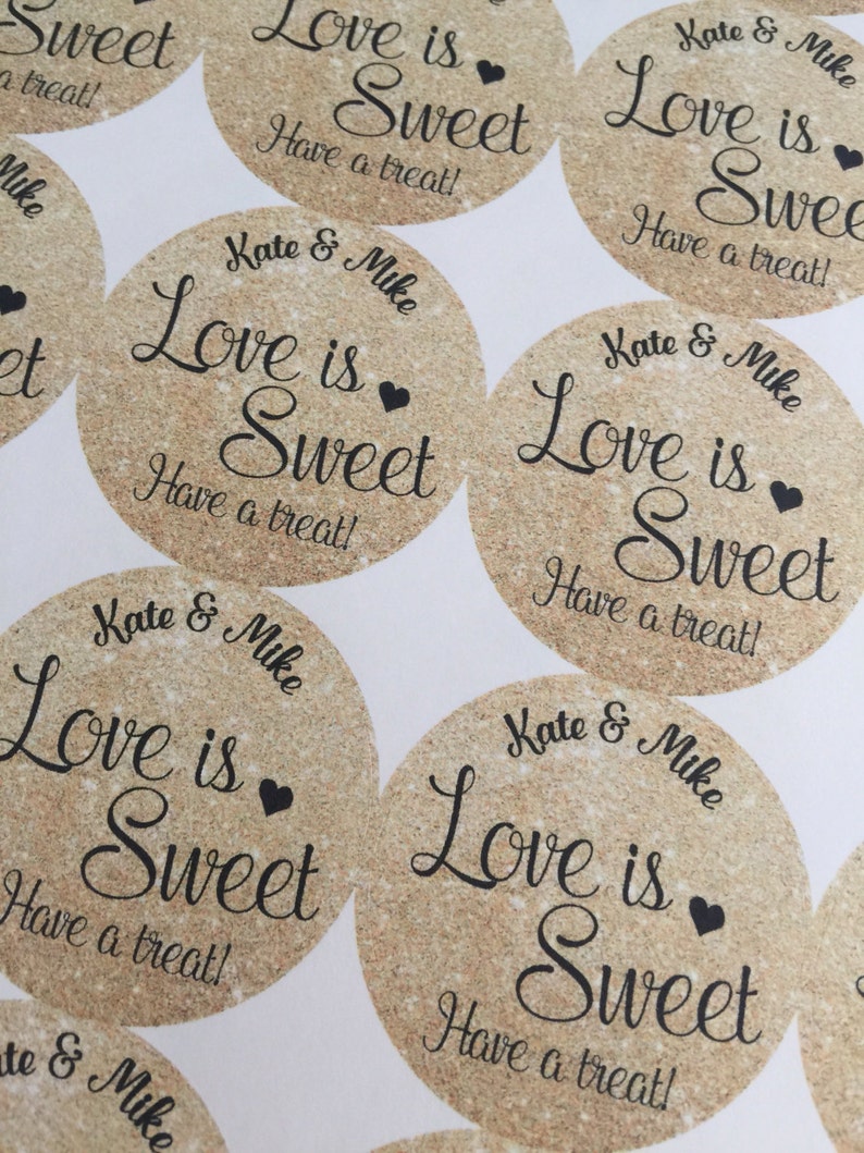 Wedding Favors Love is Sweet Wedding Favor Stickers Custom Etsy