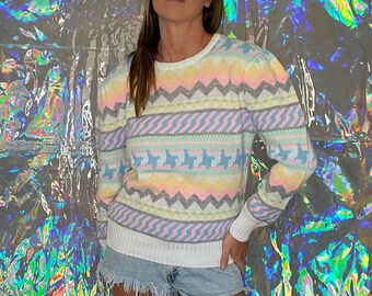 80s Avon Fashions Easter Egg Pastel Sweater