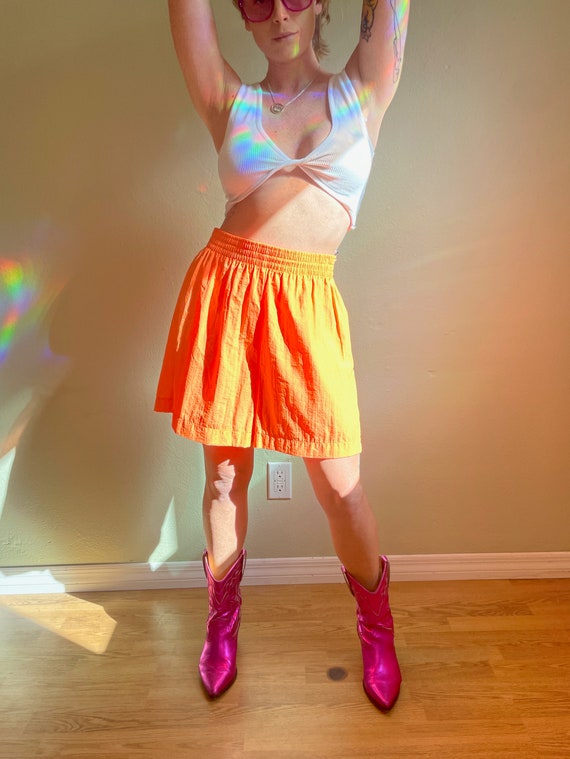 80s Neon Orange Shorts