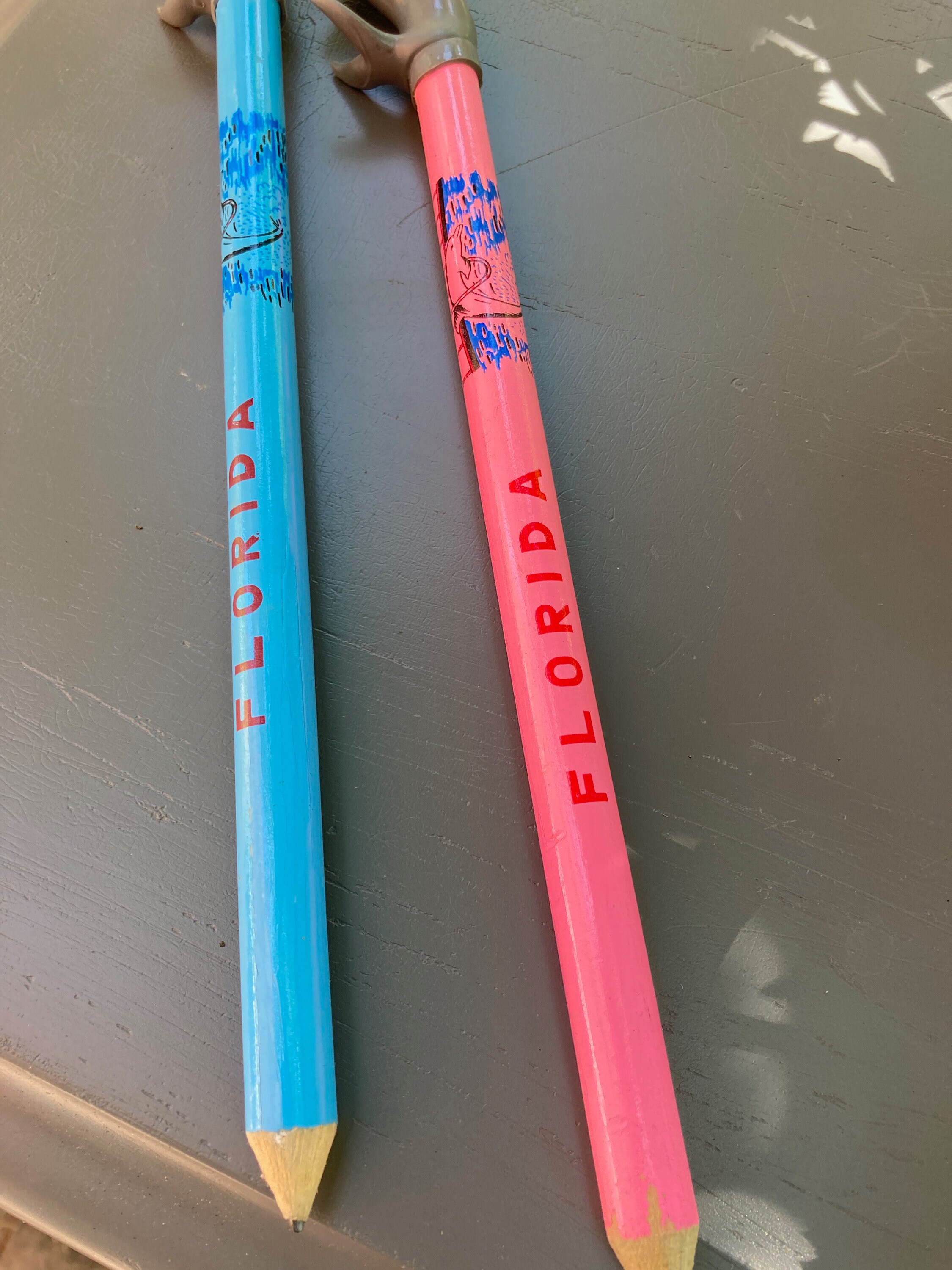 Vintage Set of 2 Jumbo Florida Souvenir Dolphin Pencils Etsy