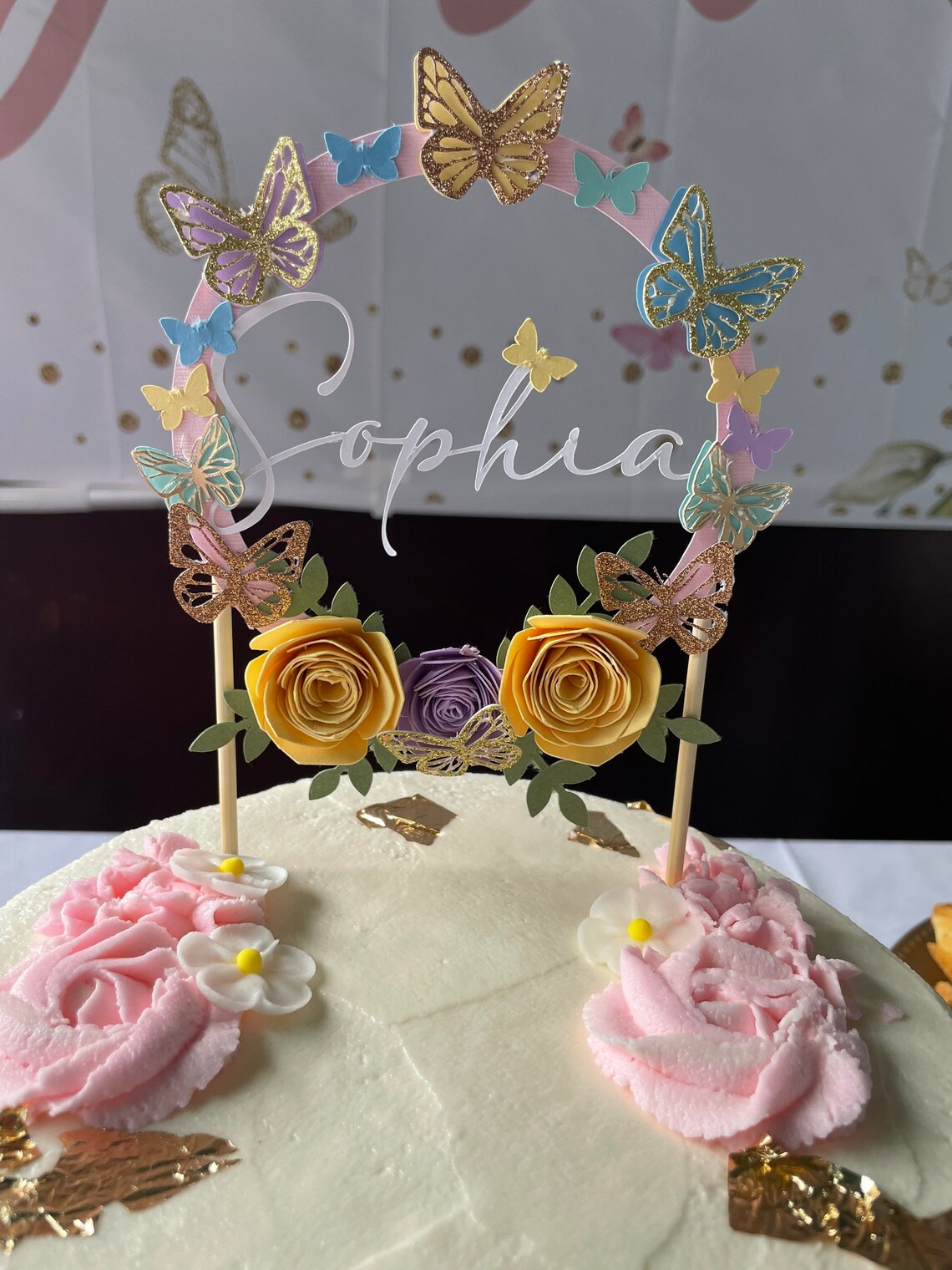 Butterfly cake topper Etsy