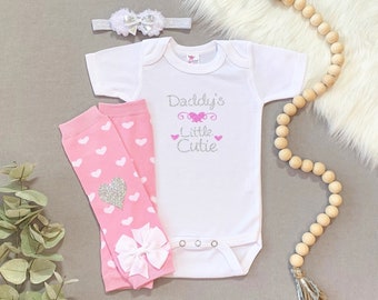 Baby Girl Clothes, Baby Girl Outfit, Baby Girl Take Home Outfit, Daddys Girl Bodysuit, Daddys Girl Outfit, Baby Girl Fathers Day outfit