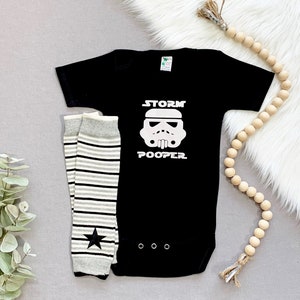 Storm Pooper Baby Bodysuit, Storm Pooper, Funny Star Wars Baby Outfit, Funny Baby Bodysuit, Storm Trooper Baby, Sci-fi Baby, Star Wars Baby image 6