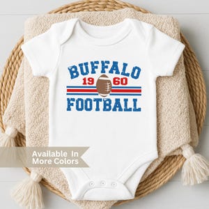 Buffalo Football Baby Bodysuit- Retro Buffalo Football Toddler Tee- Personalized Football Bodysuit- Buffalo NY Baby Clothes- Infant Buffalo