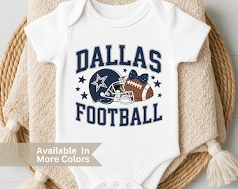 Dallas Football Baby Bodysuit – Girls Game Day Outfit – Football Toddler Girl Coquette Shirt