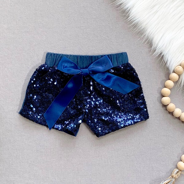 Blue Sequin Shorts, Toddler Girl Shorts, Sequin Shorts, Sparkle Shorts, Toddler Blue Sequin Shorts, Girl Glitter Shorts, Birthday Shorts