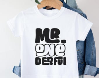 Mr. One-derful First Birthday Toddler Boy Shirt - Boy's 1st Birthday Outfit
